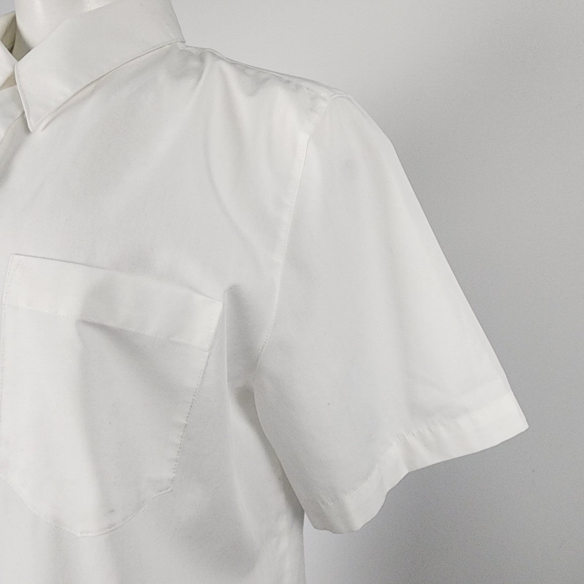 Foxcroft White Cotton Button Up Short Sleeve Top Size 12