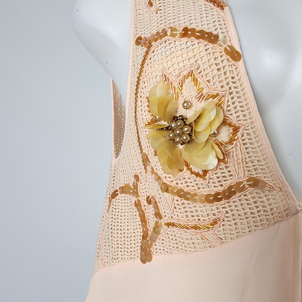 Alice McCall Peach Floral Mesh Tunic Top Mini Dress Size 4