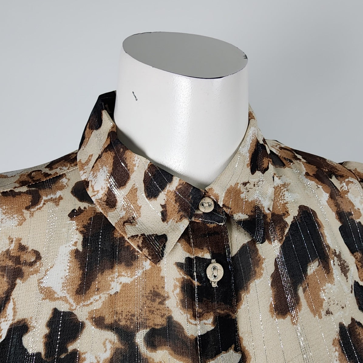 In Wear Brown Button Up Blouse Size 8