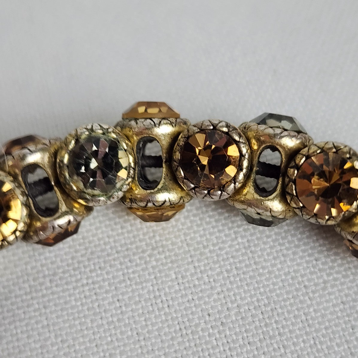 Gold Tone Crystal Rhinestone Stretch Bracelet