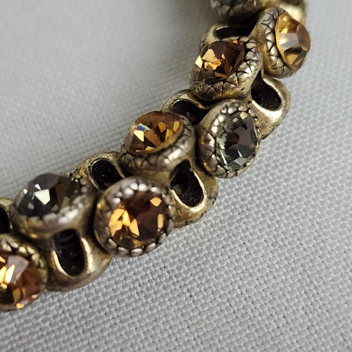 Gold Tone Crystal Rhinestone Stretch Bracelet