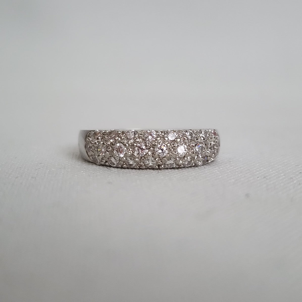 Tocara Sterling Silver Pave Cubic Zirconia Band Ring - Size 7