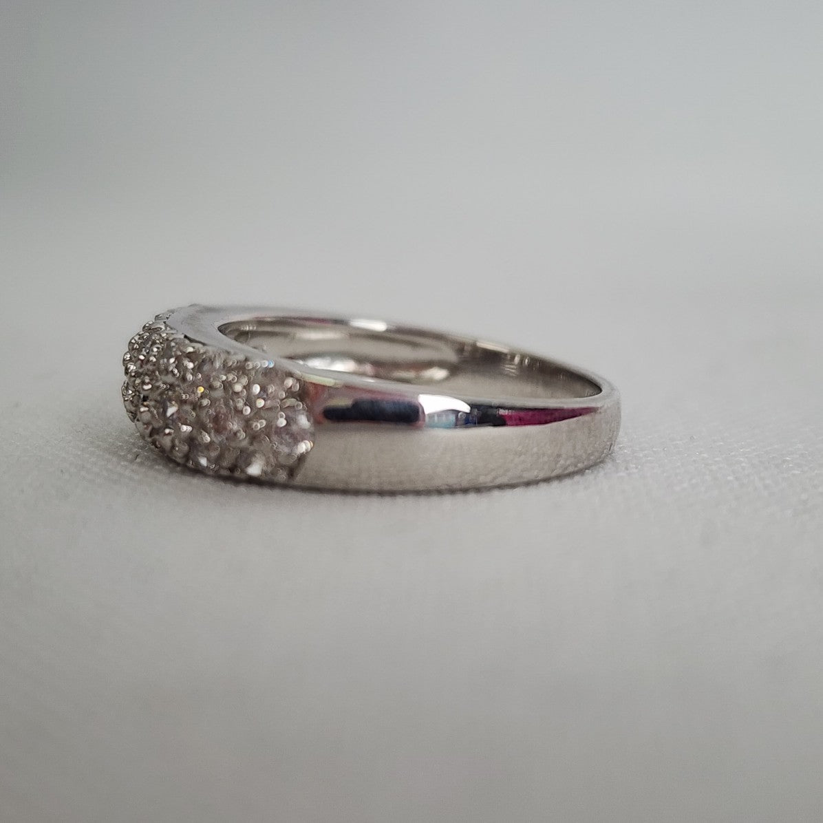 Tocara Sterling Silver Pave Cubic Zirconia Band Ring - Size 7