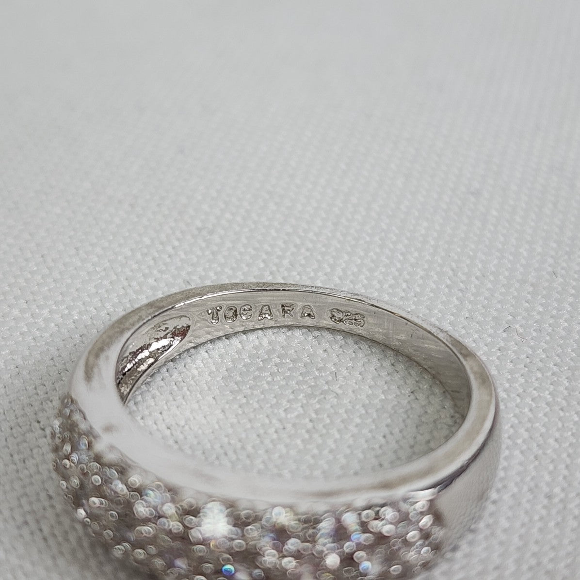 Tocara Sterling Silver Pave Cubic Zirconia Band Ring - Size 7