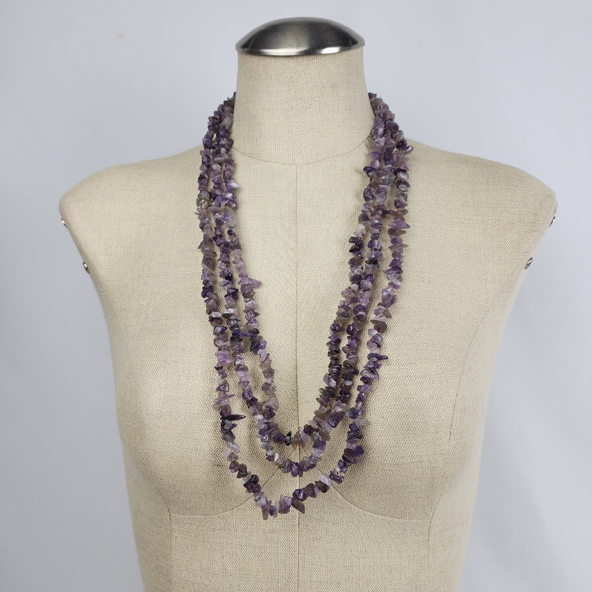 Multi-Strand Amethyst Chip Necklace