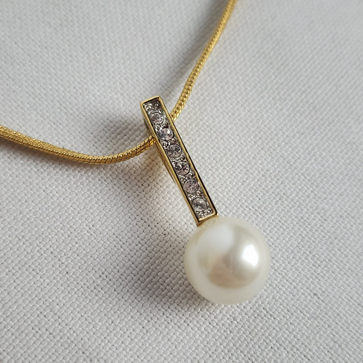 Gold Tone Fifth Avenue Collection Faux Pearl Necklacen