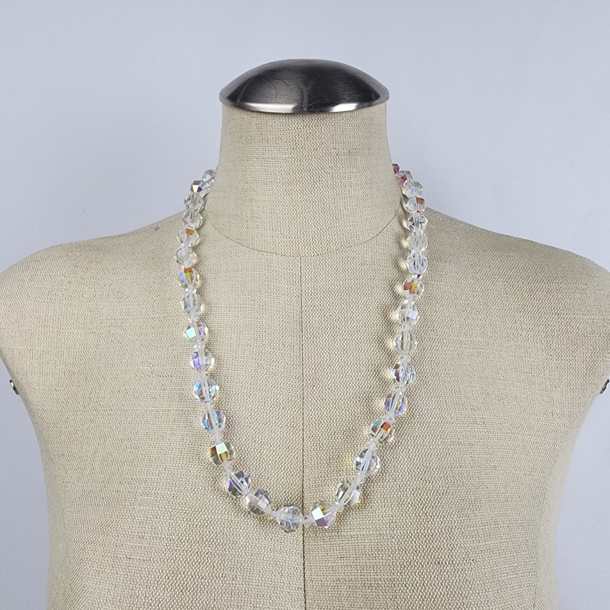 Vintage Aurora Borealis Glass Beaded Necklace