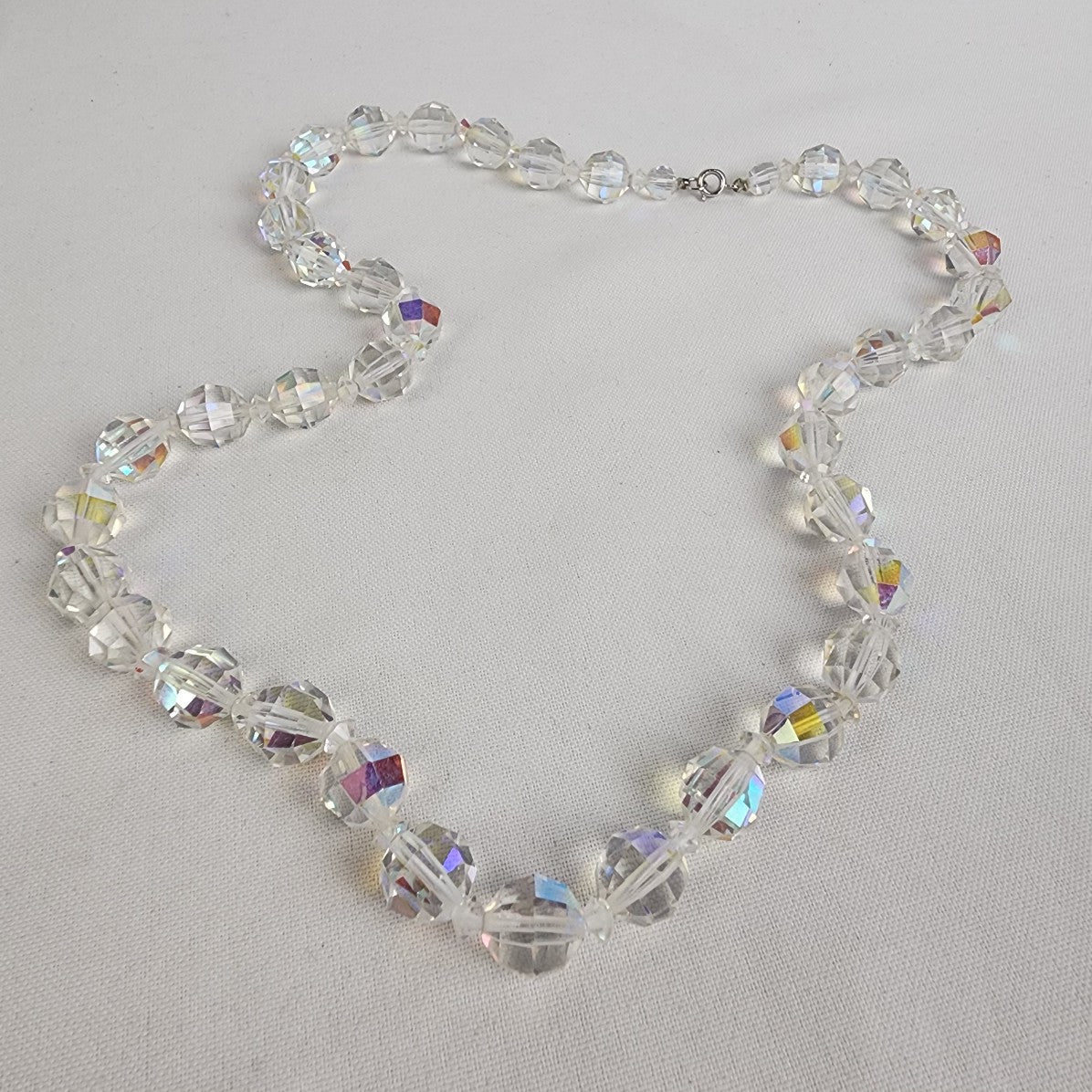 Vintage Aurora Borealis Glass Beaded Necklace