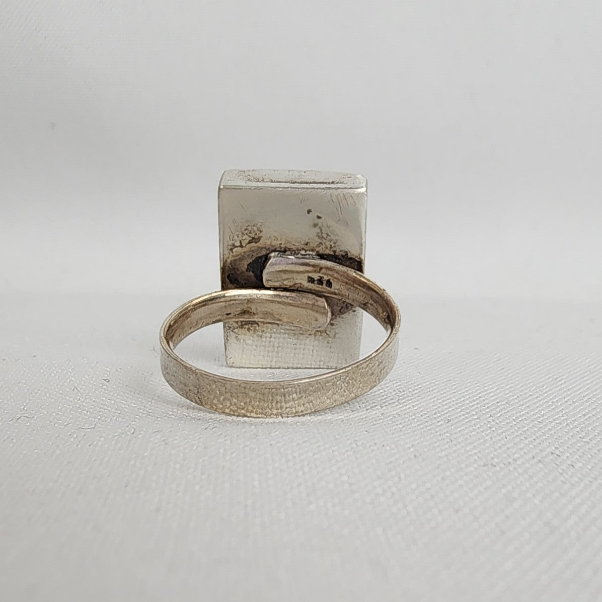 Vintage Sterling Silver Coral Stone Ring - Unique Adjustable Statement Piece