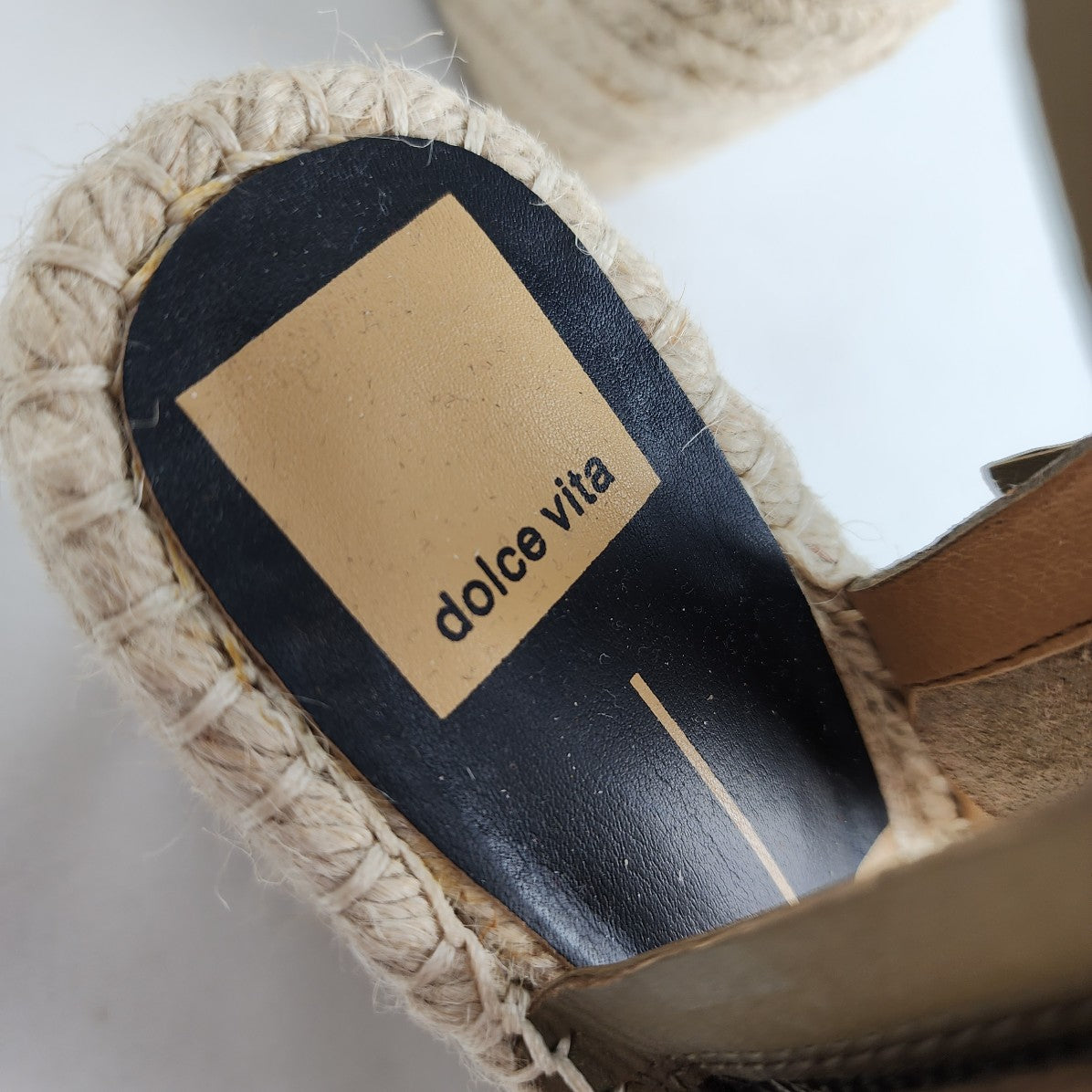 Dolce Vita Espadrille Wedges Olive Leather Sandals Size 7