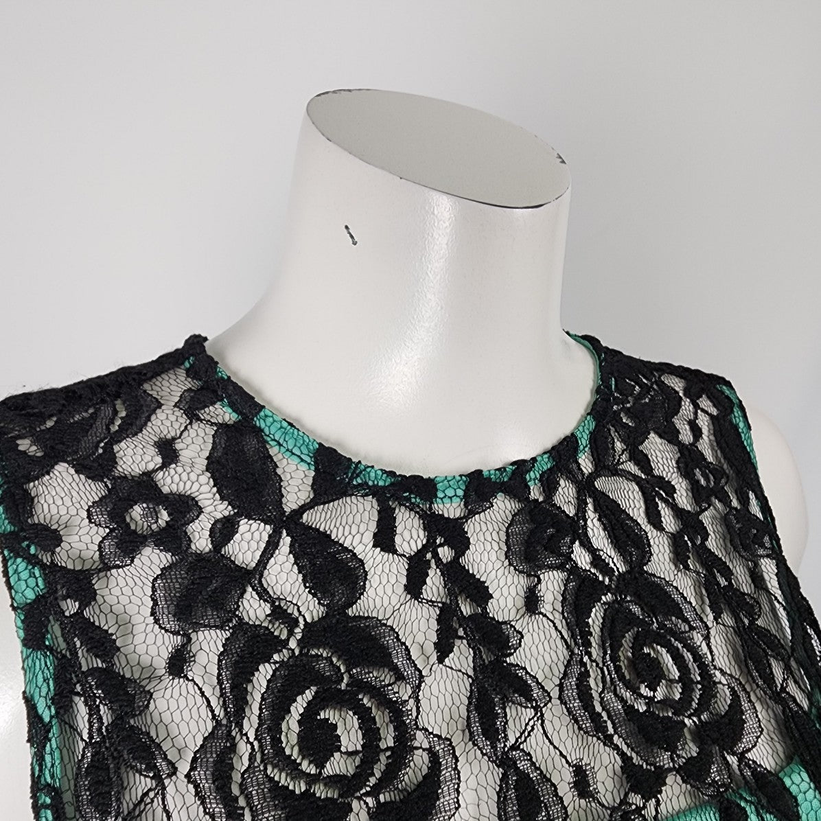 Astrologie California Mint & Black Lace Party Dress Size S