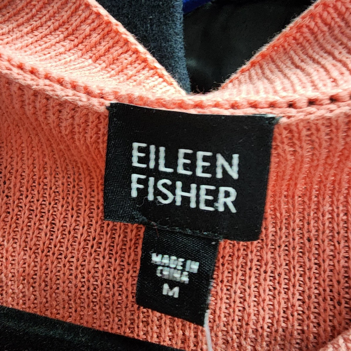 Eileen Fisher Coral Linen Knit Button Up Cardigan Size M