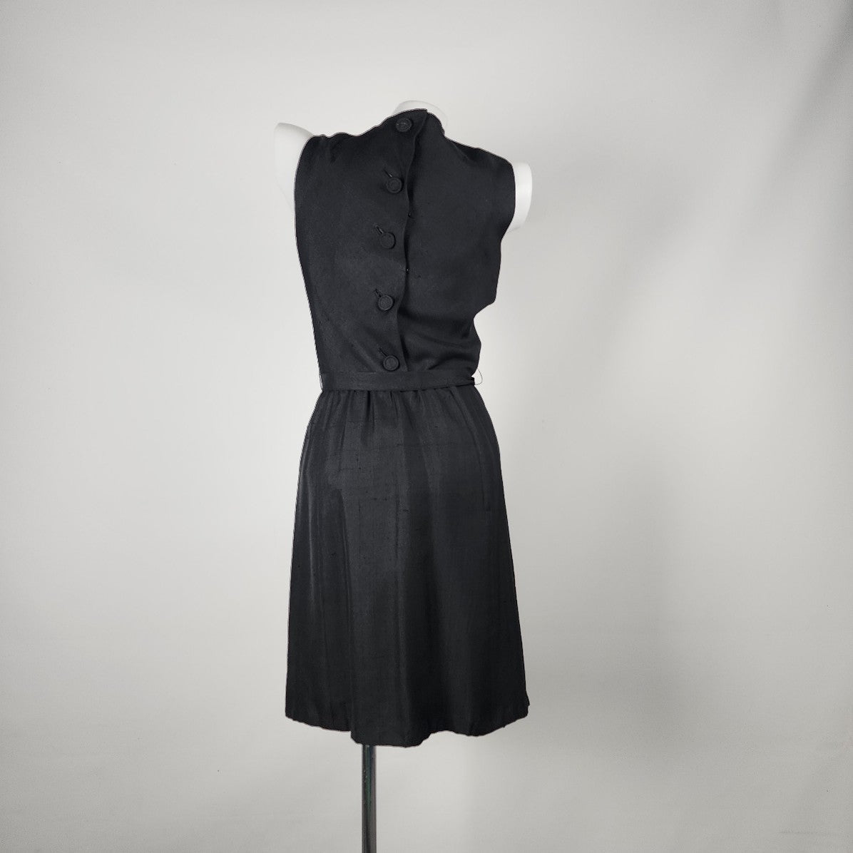 Vintage Bonwit Teller by Townley Black Belted Sleeveless Dress Size XS