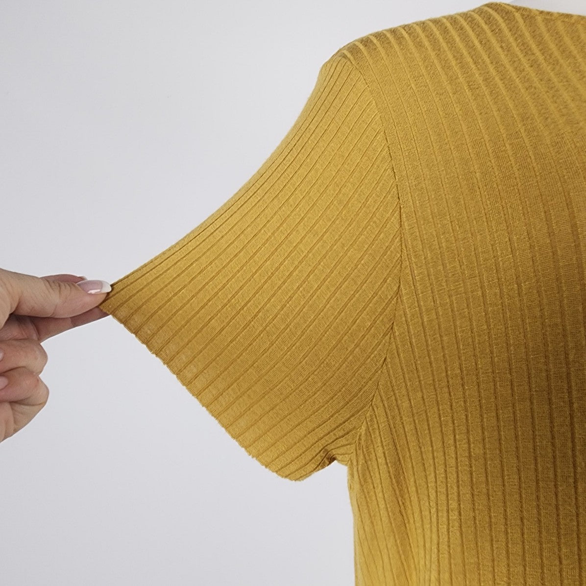 Oak & Fort Yellow Ribbed T-Shirt Dress Size L