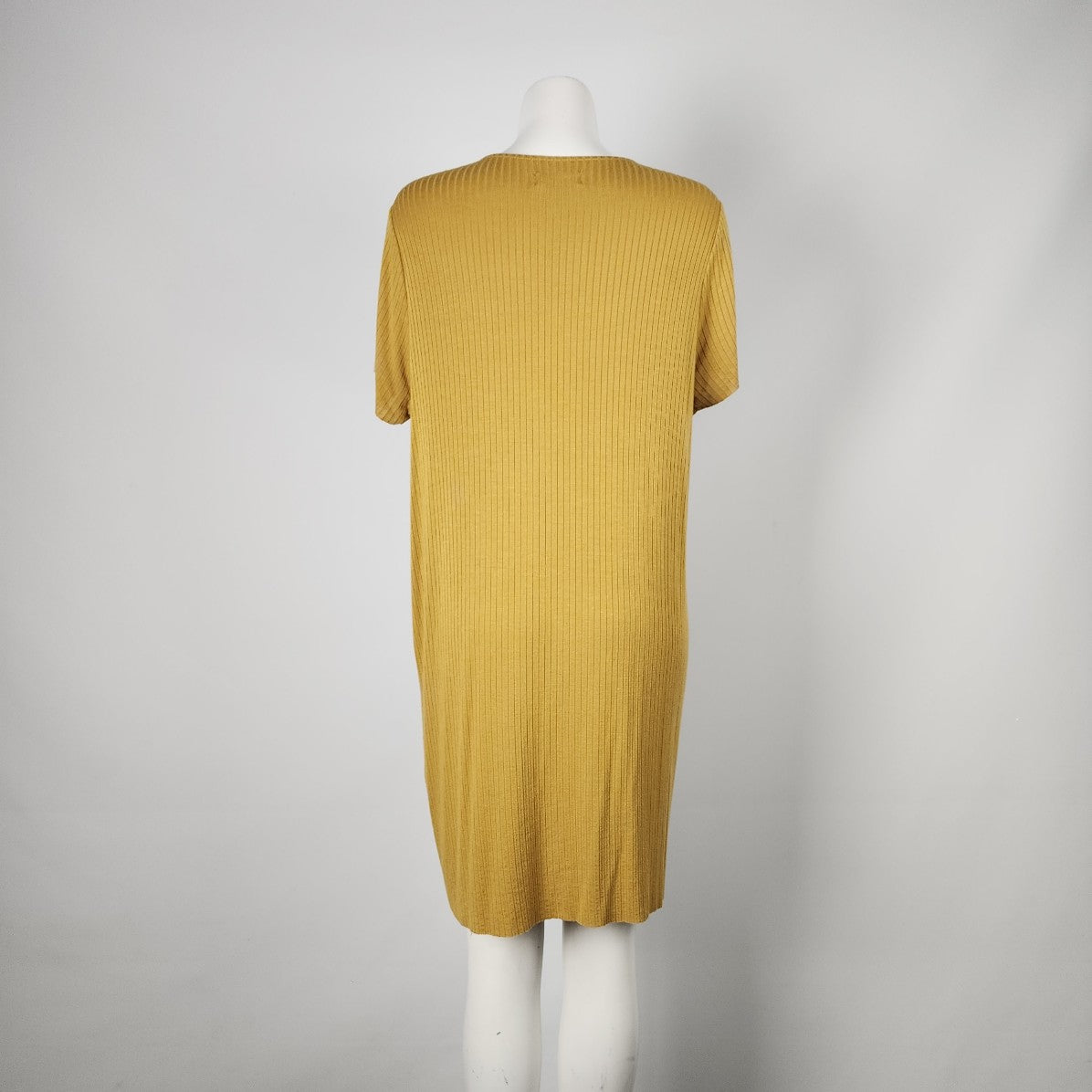 Oak & Fort Yellow Ribbed T-Shirt Dress Size L