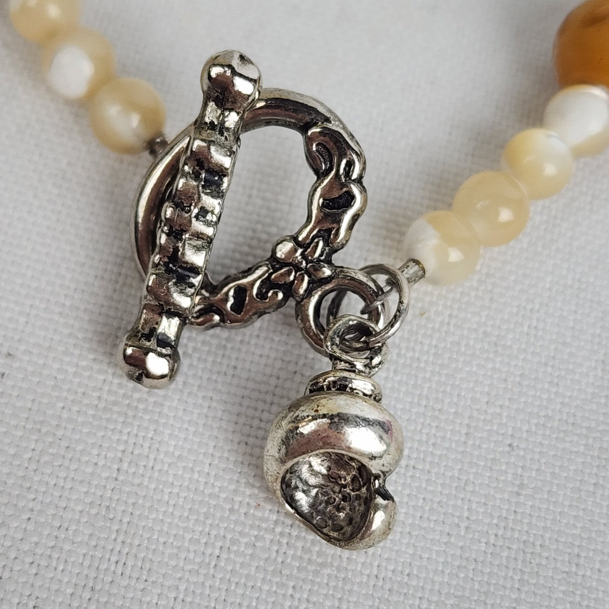 Vintage Brown Carved Beaded Bracelet