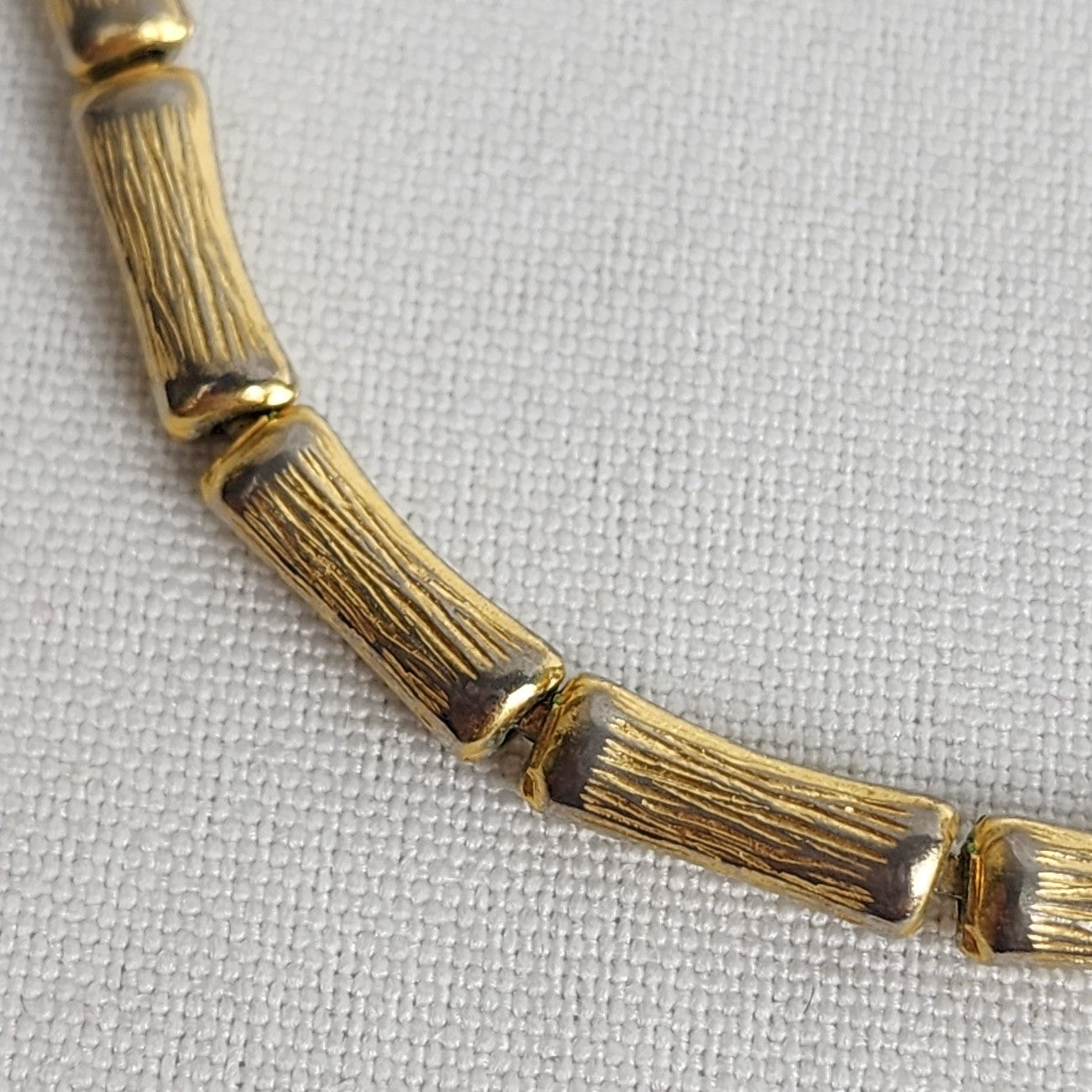Vintage Gold Tone Bamboo Chain Necklace