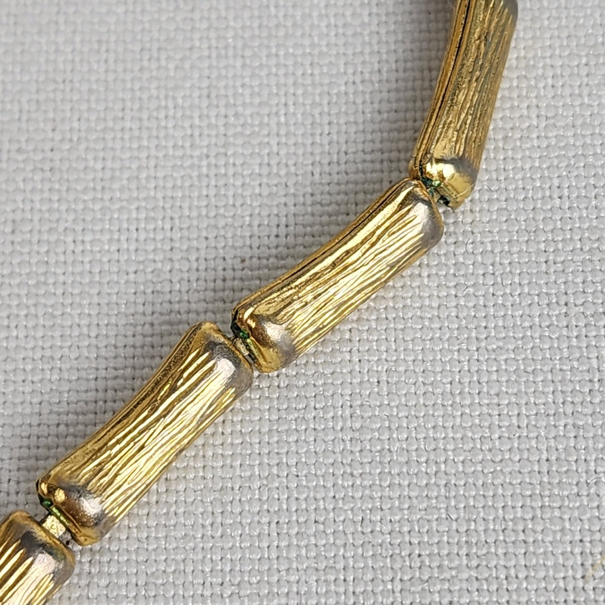 Vintage Gold Tone Bamboo Chain Necklace