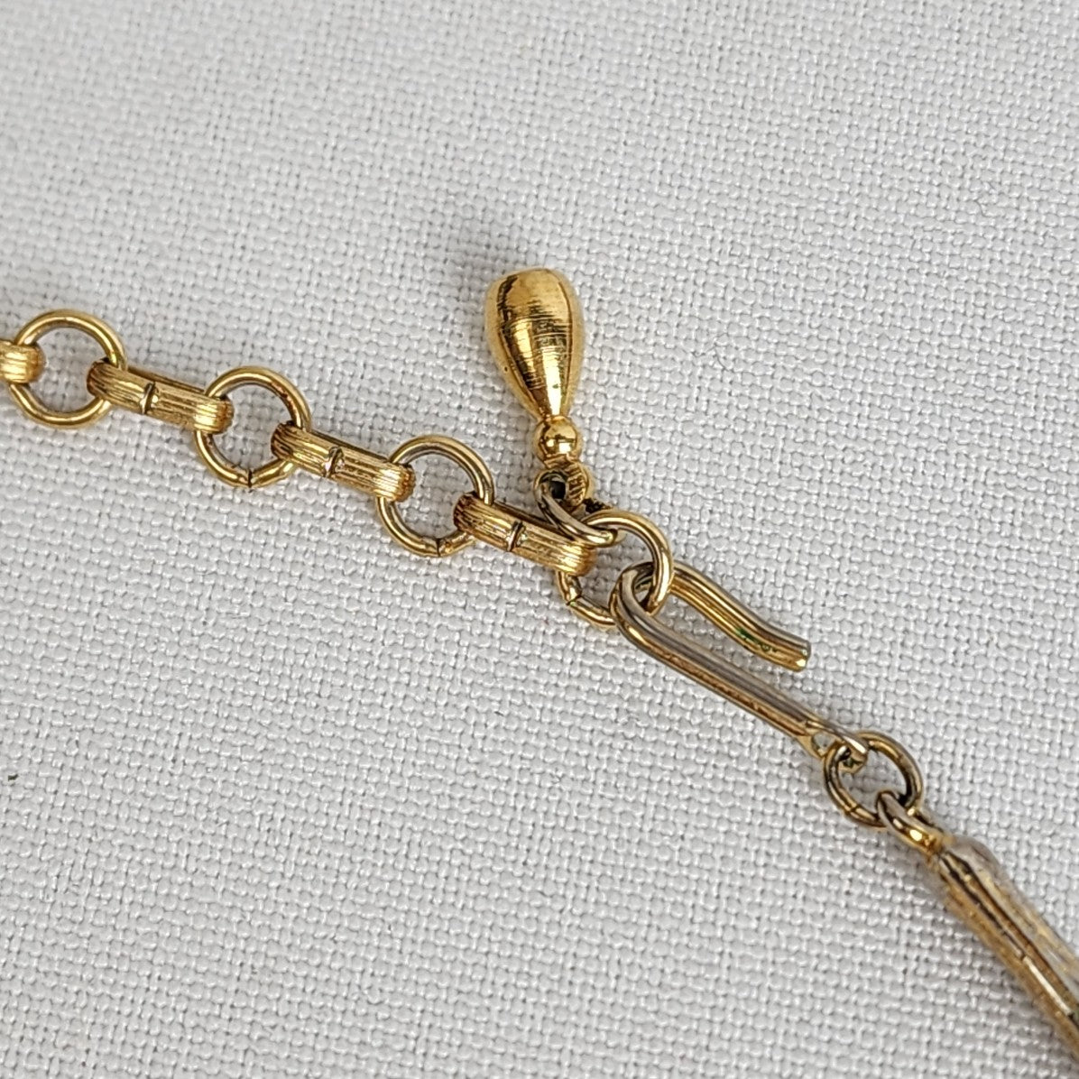 Vintage Gold Tone Bamboo Chain Necklace