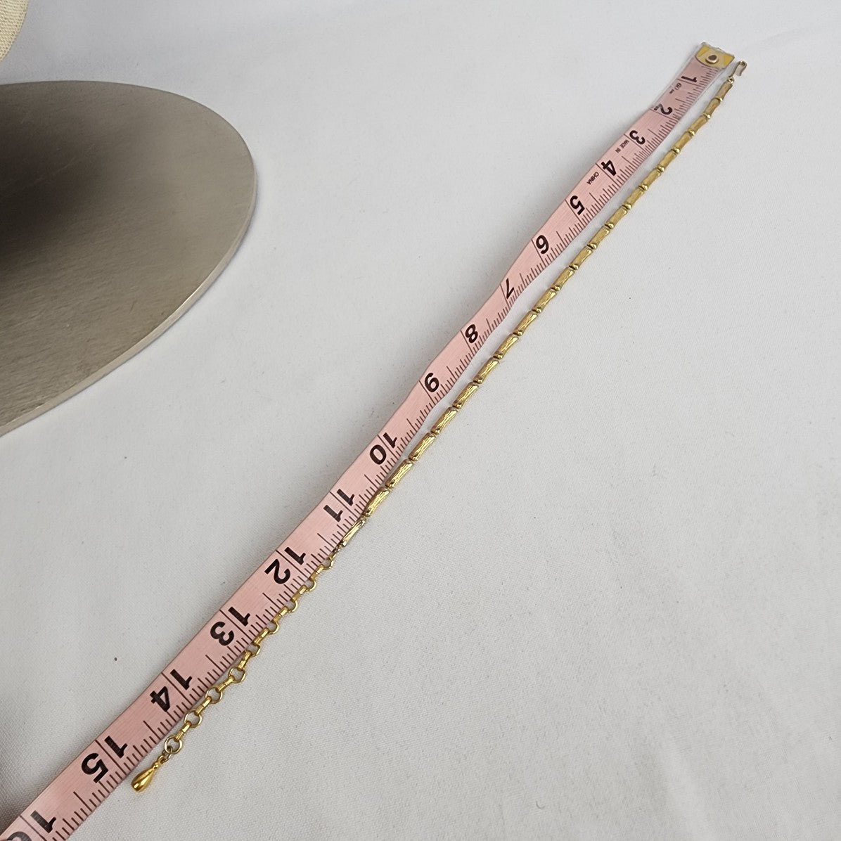 Vintage Gold Tone Bamboo Chain Necklace
