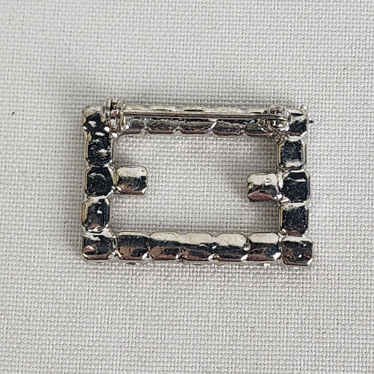 Vintage Silver Tone Square Brooch