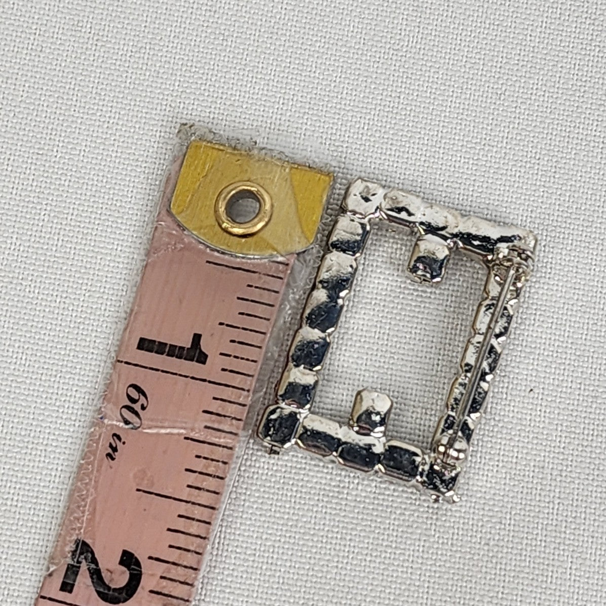 Vintage Silver Tone Square Brooch