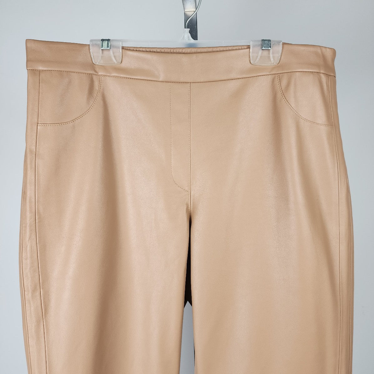 Gerry Weber Brown Vegan Leather Straight Leg Pants Size 16