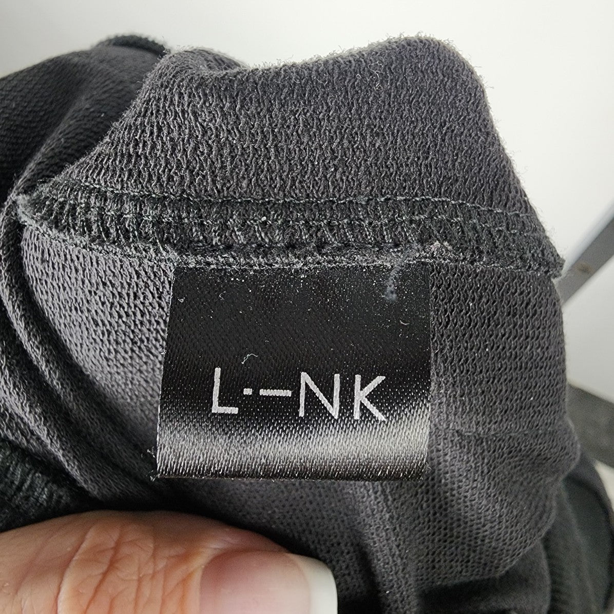 Link Black Cotton Spell Out Sweat Pants Size L