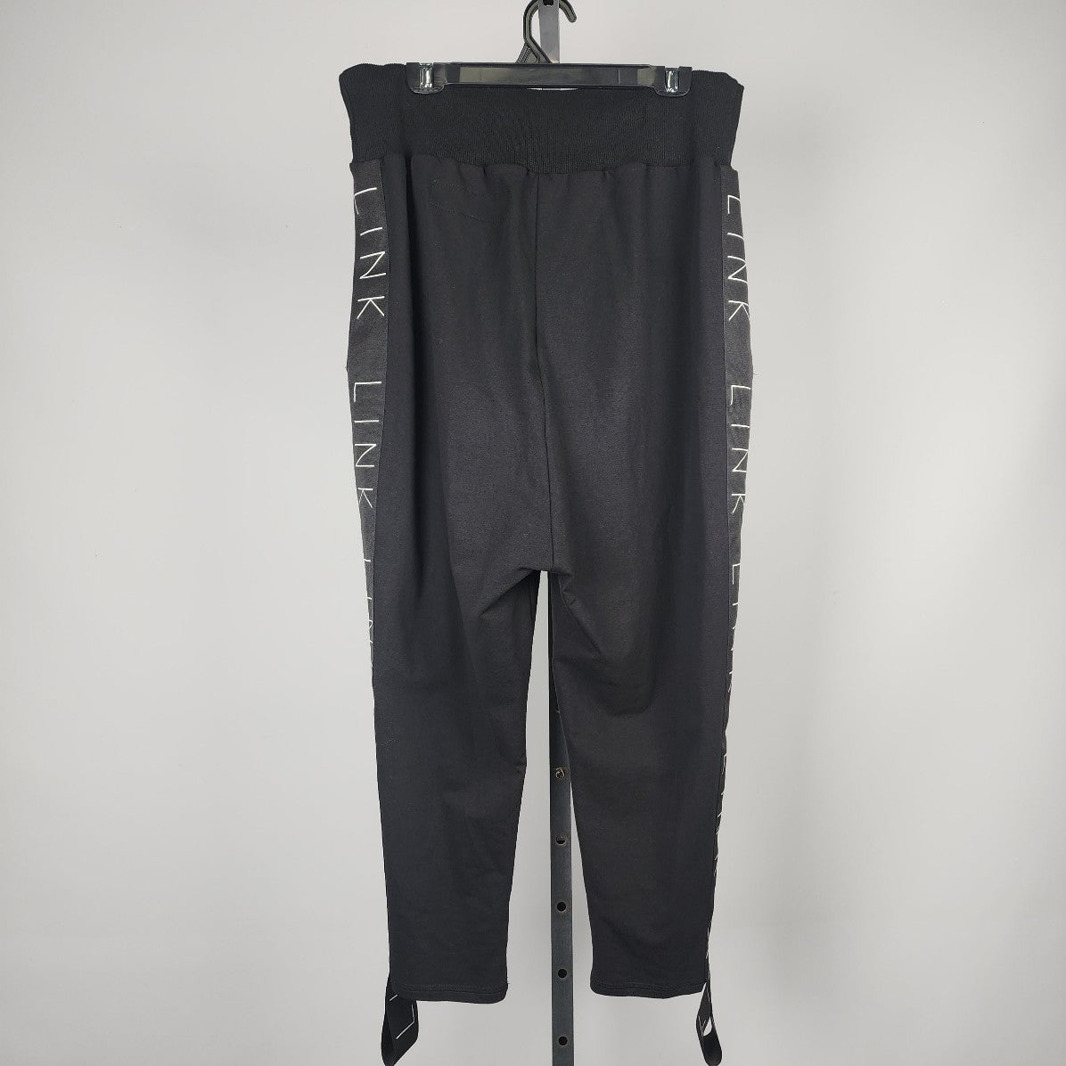Link Black Cotton Spell Out Sweat Pants Size L