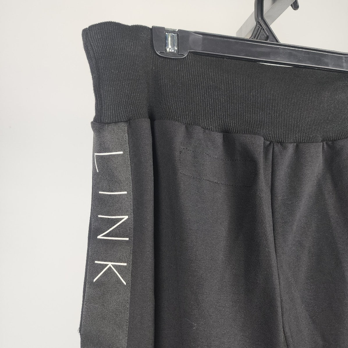 Link Black Cotton Spell Out Sweat Pants Size L