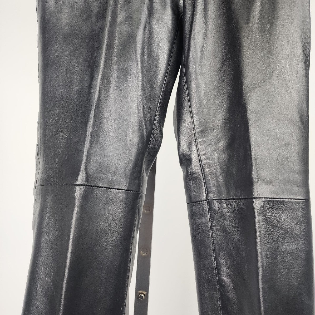 Vintage Boutique Of Leathers Black Leather Straight Leg Pants Size 29