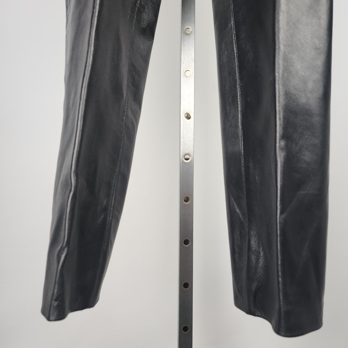Vintage Boutique Of Leathers Black Leather Straight Leg Pants Size 29