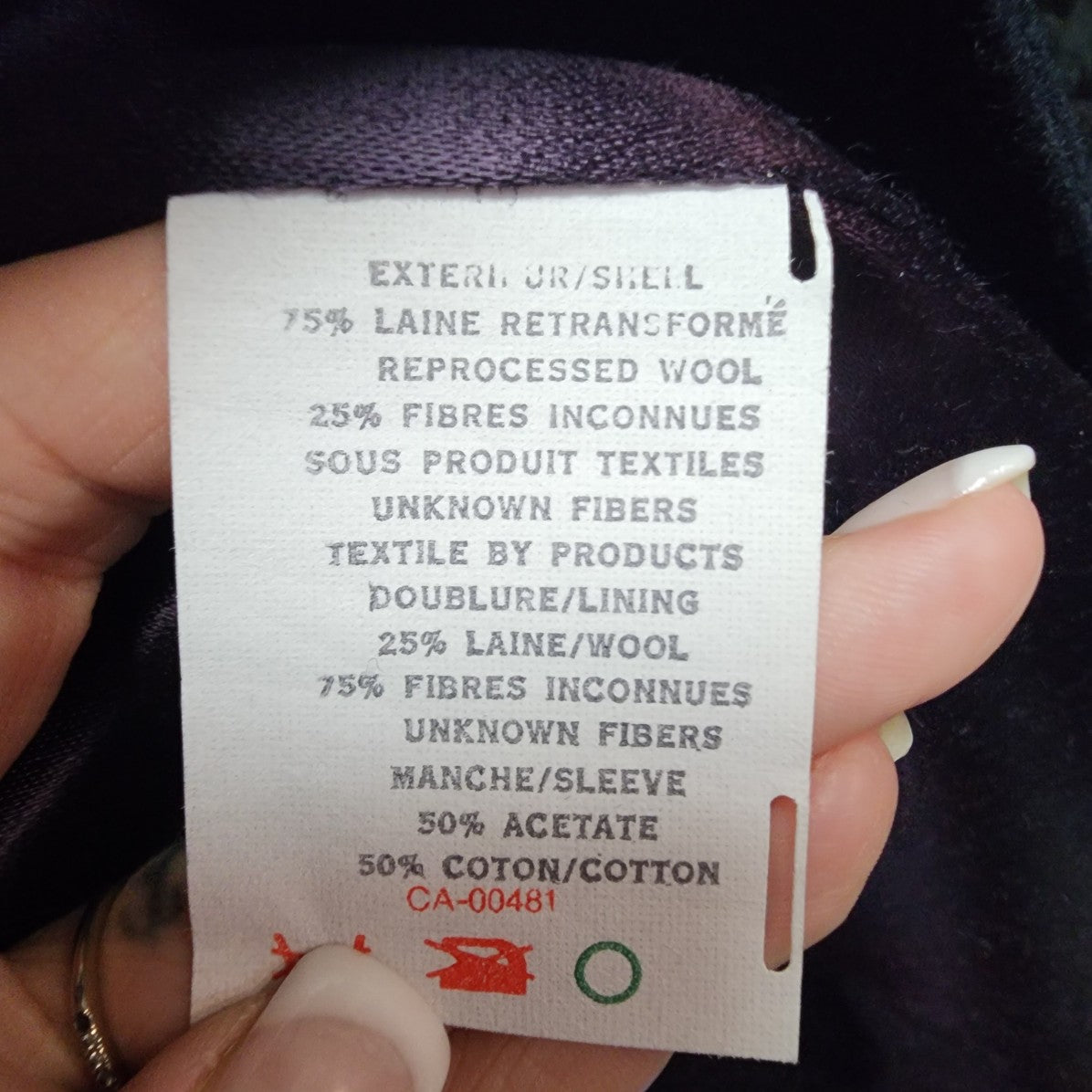 Vintage Bluda Inverno Navy Blue Wool Pea Coat Size 10