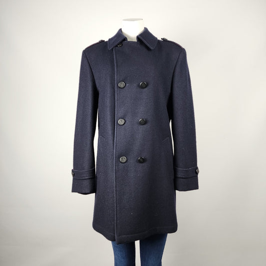 Vintage Bluda Inverno Navy Blue Wool Pea Coat Size 10