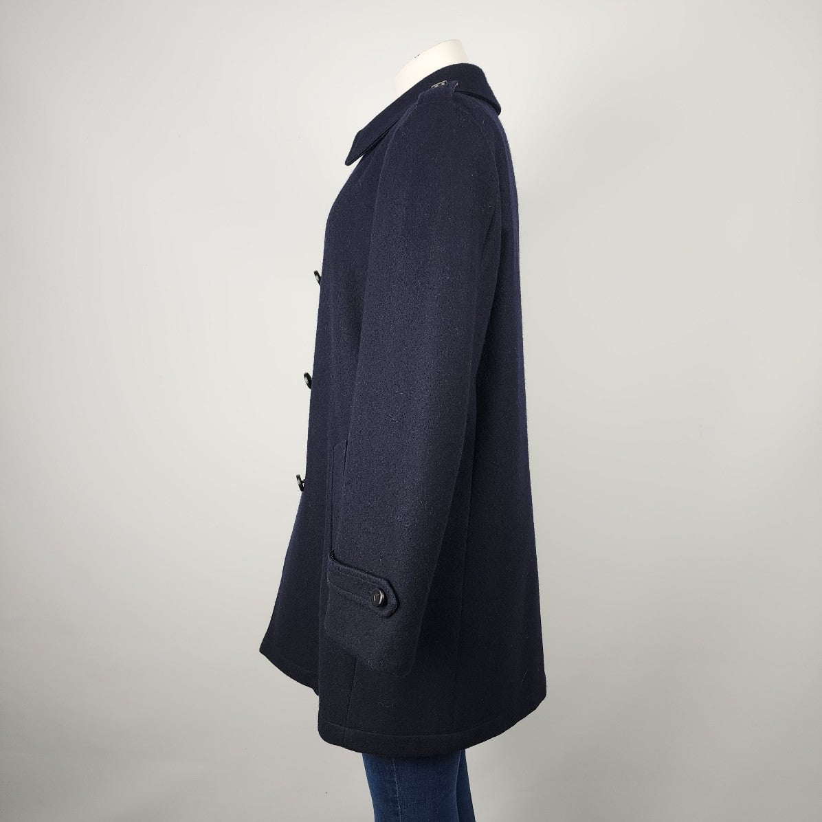 Vintage Bluda Inverno Navy Blue Wool Pea Coat Size 10