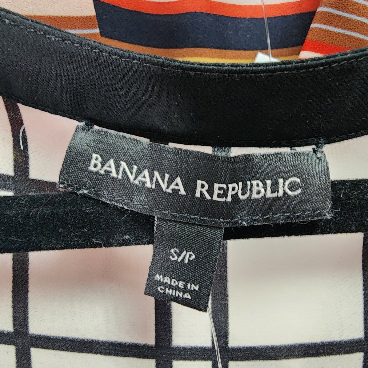 Banana Republic Black & White Check Sleeveless Top Size S