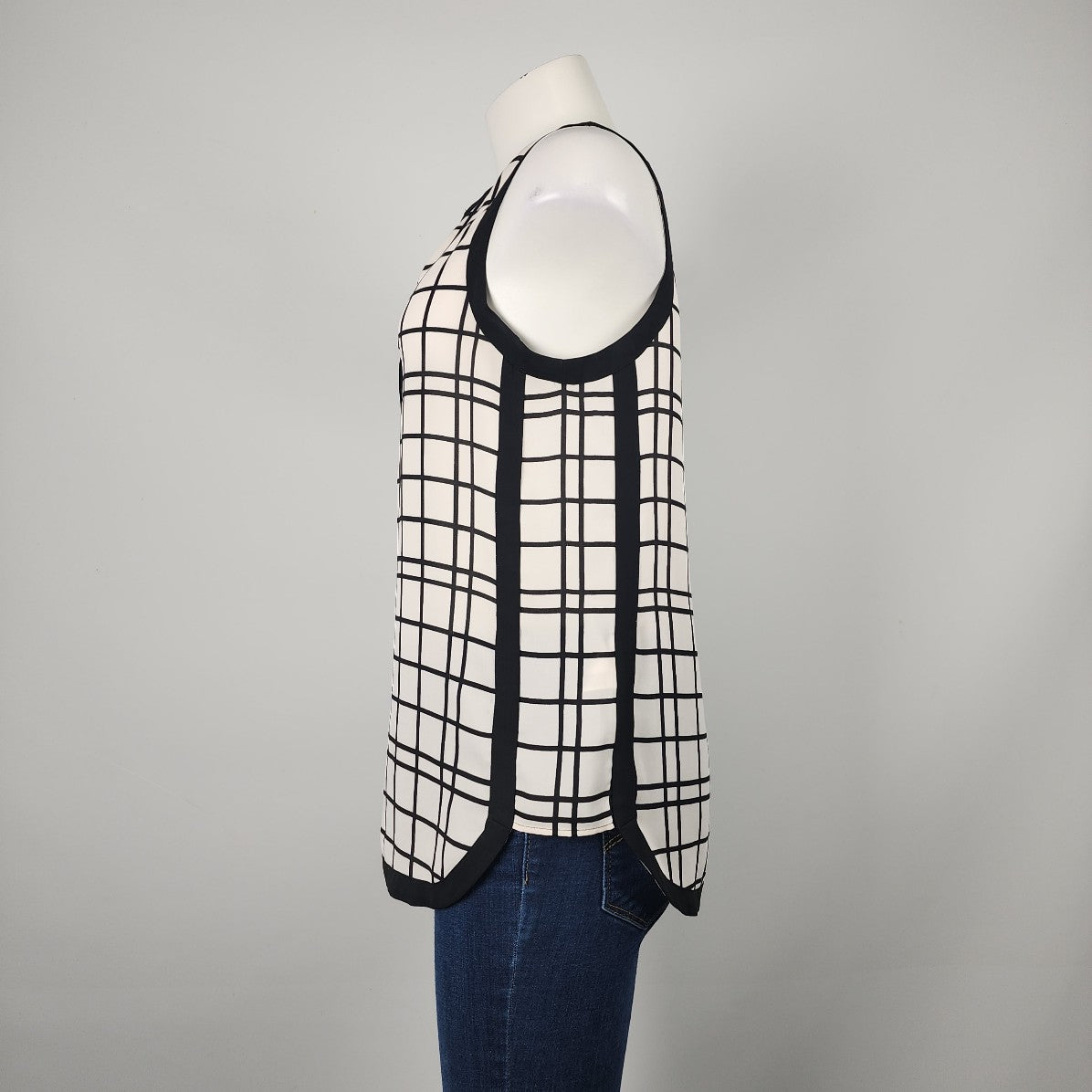 Banana Republic Black & White Check Sleeveless Top Size S