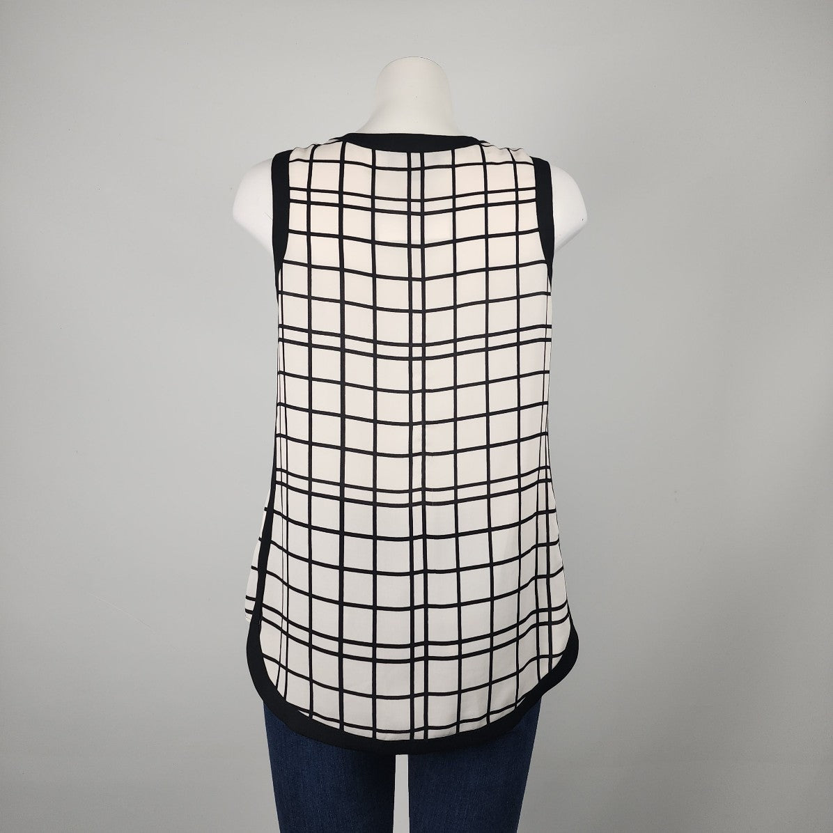 Banana Republic Black & White Check Sleeveless Top Size S