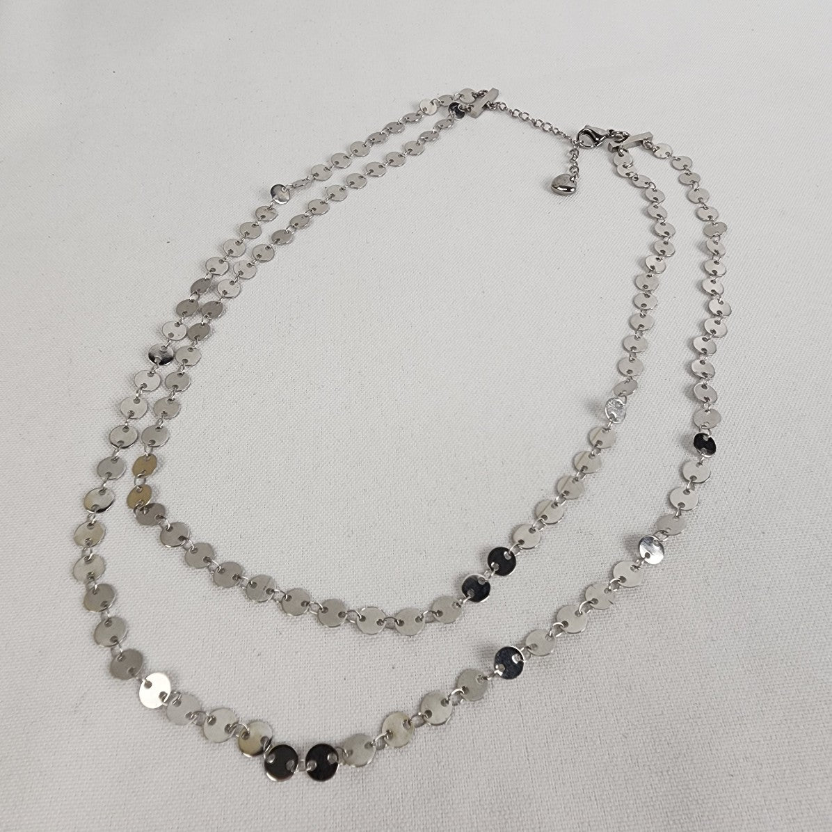 Tocara Silver Chain Link Layered Necklace