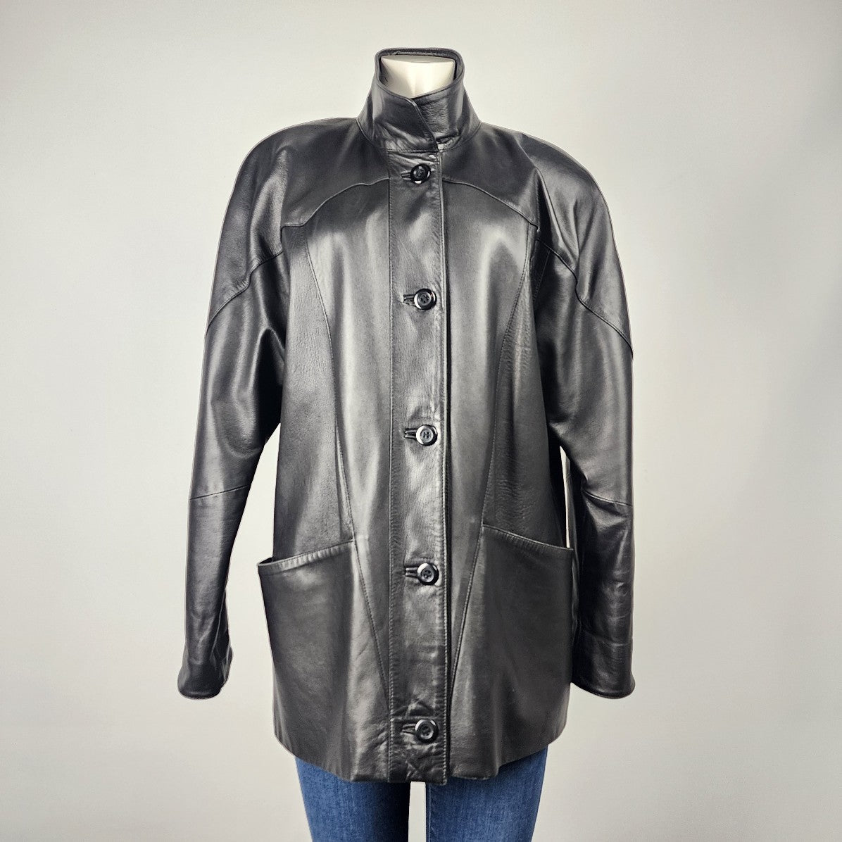 Vintage 80s Boutique of Leathers Black Leather Jacket Size 4 – DYL 