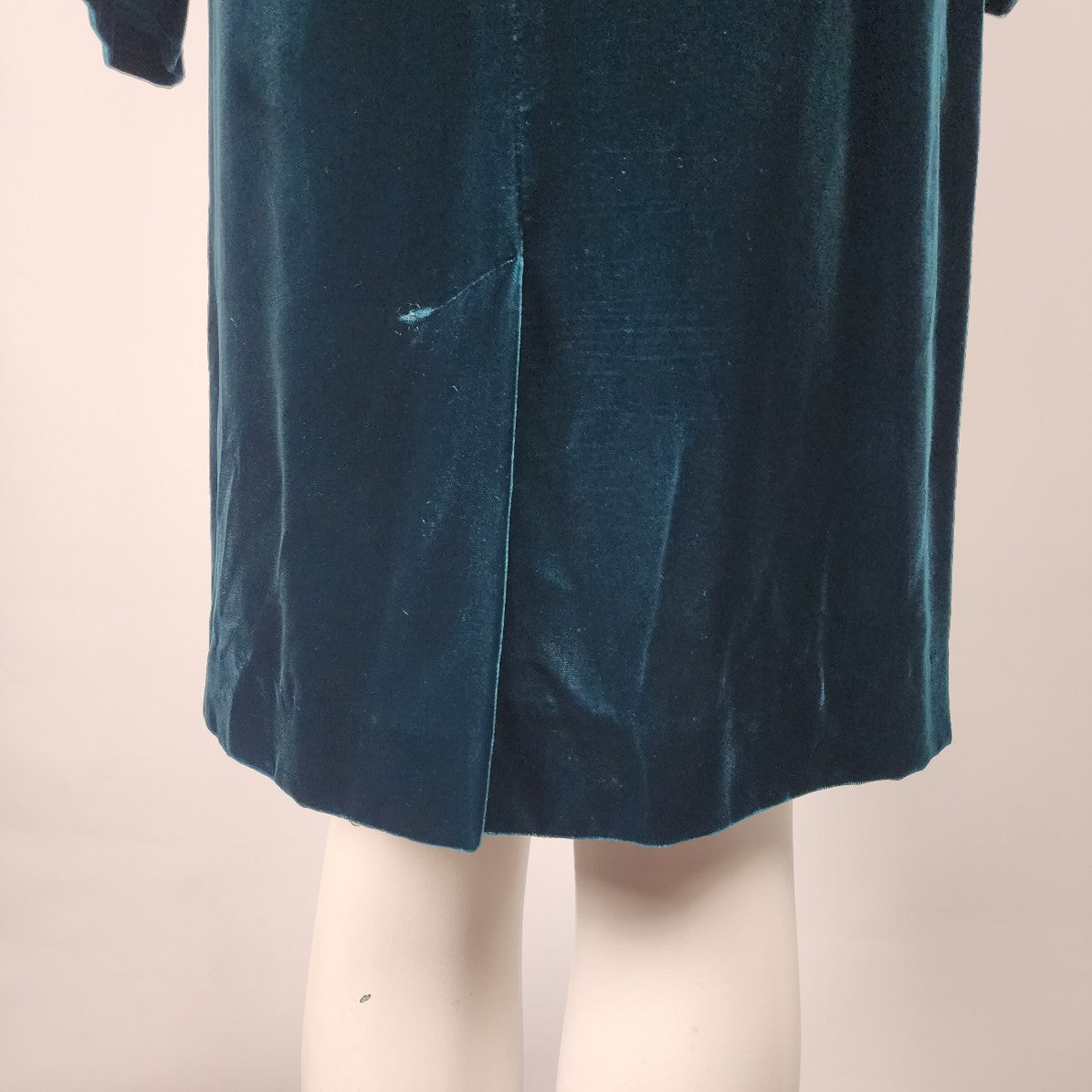 Vintage Nu Mode Green Velvet Long Sleeve Dress Size 7/8