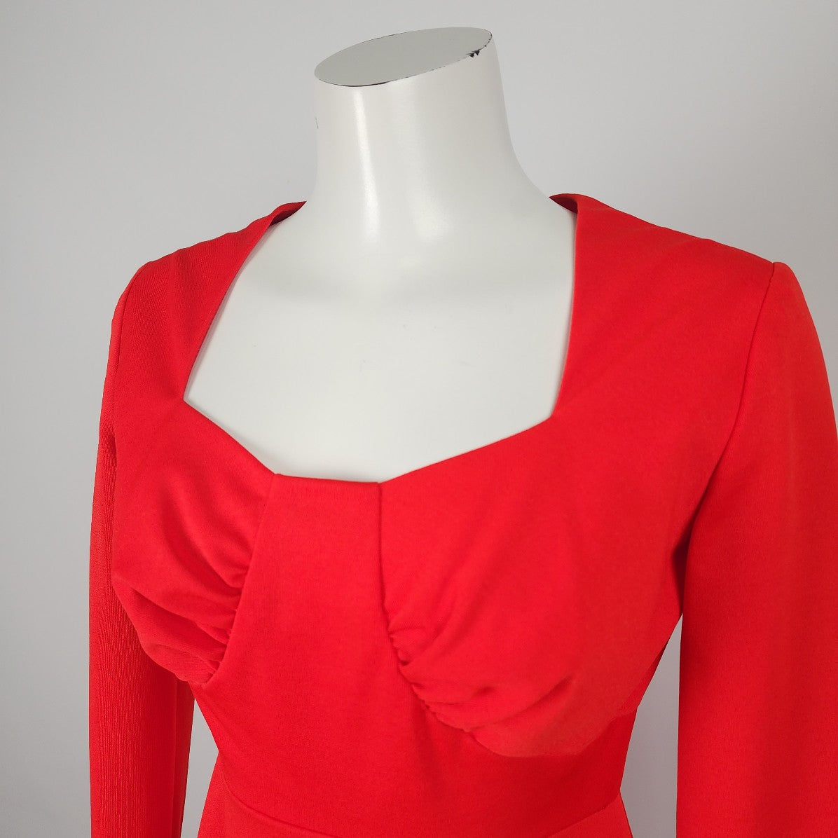 Vintage Red Long Sleeve Maxi Dress Size S/M