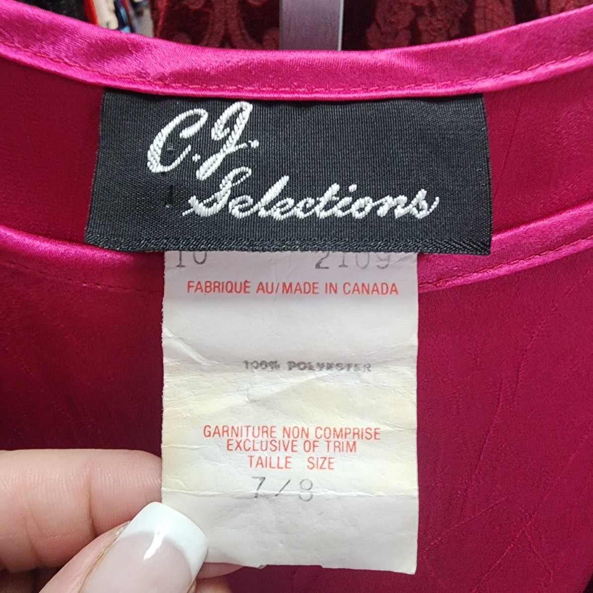 Vintage C.J. Selections Pink Silky Pleated Midi Slip Dress Size 7/8