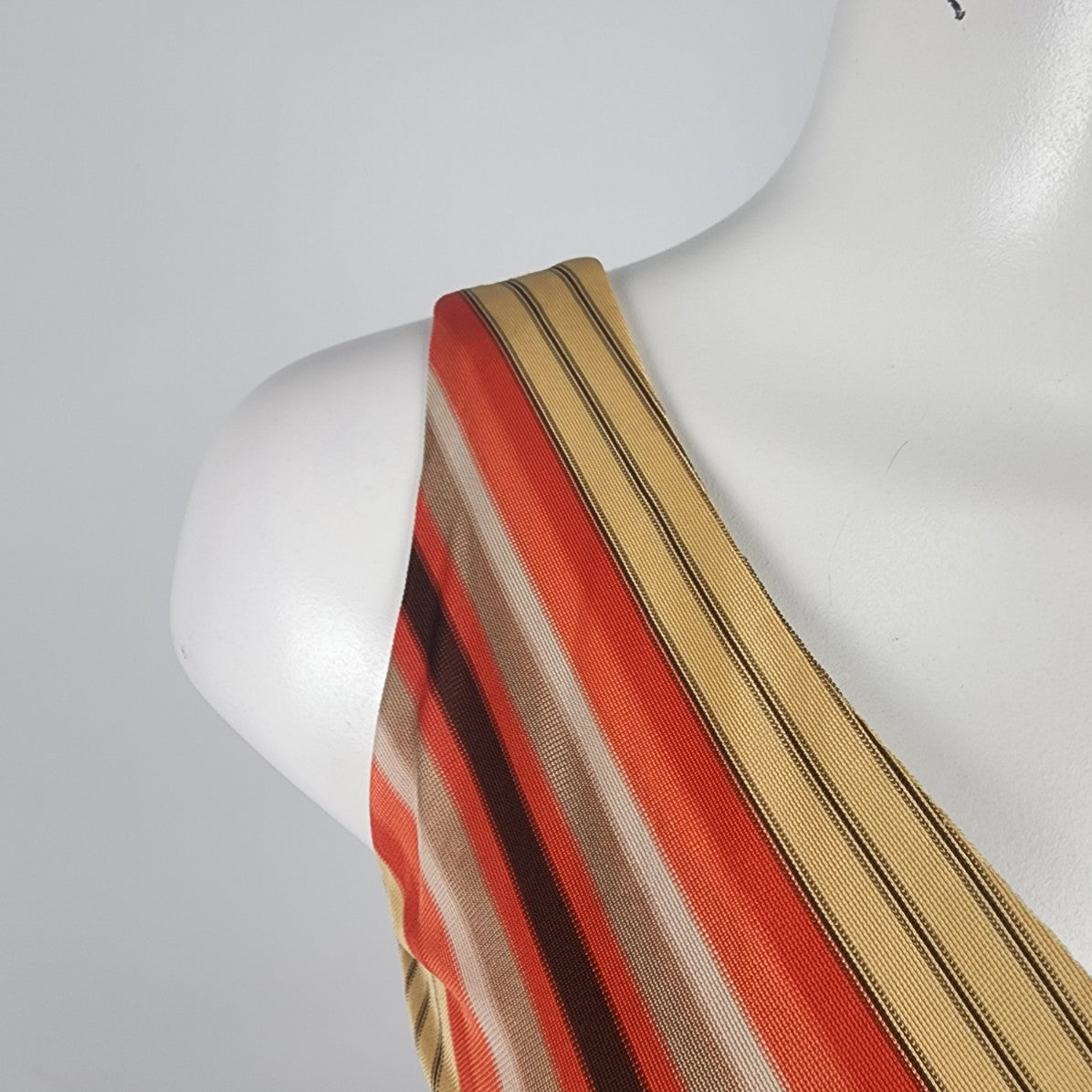 Vintage Nu Mode Red & Brown Maxi Dress Size S