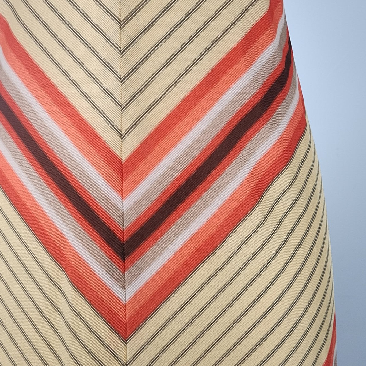 Vintage Nu Mode Red & Brown Maxi Dress Size S