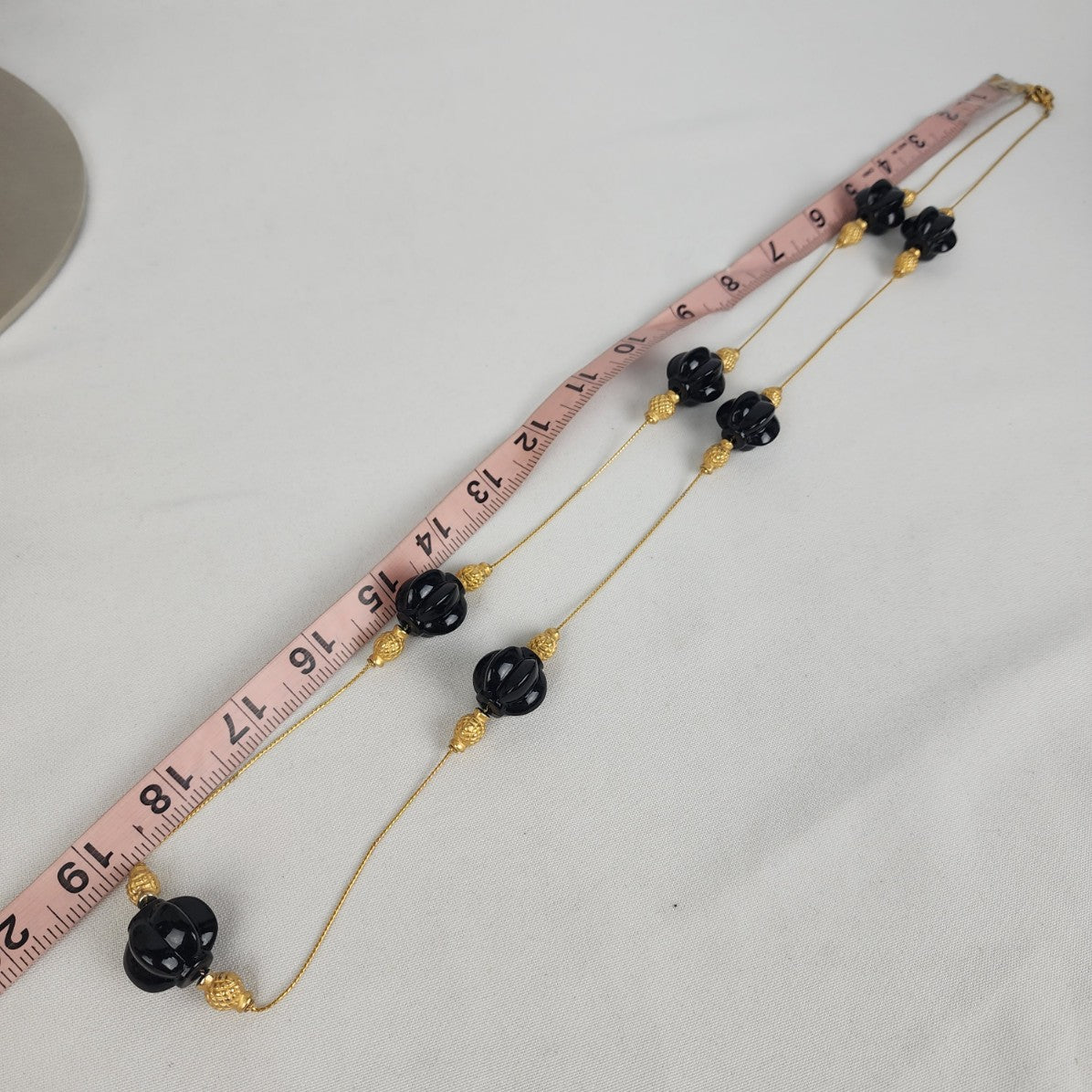 Anne Klein Gold & Black Beaded Necklace