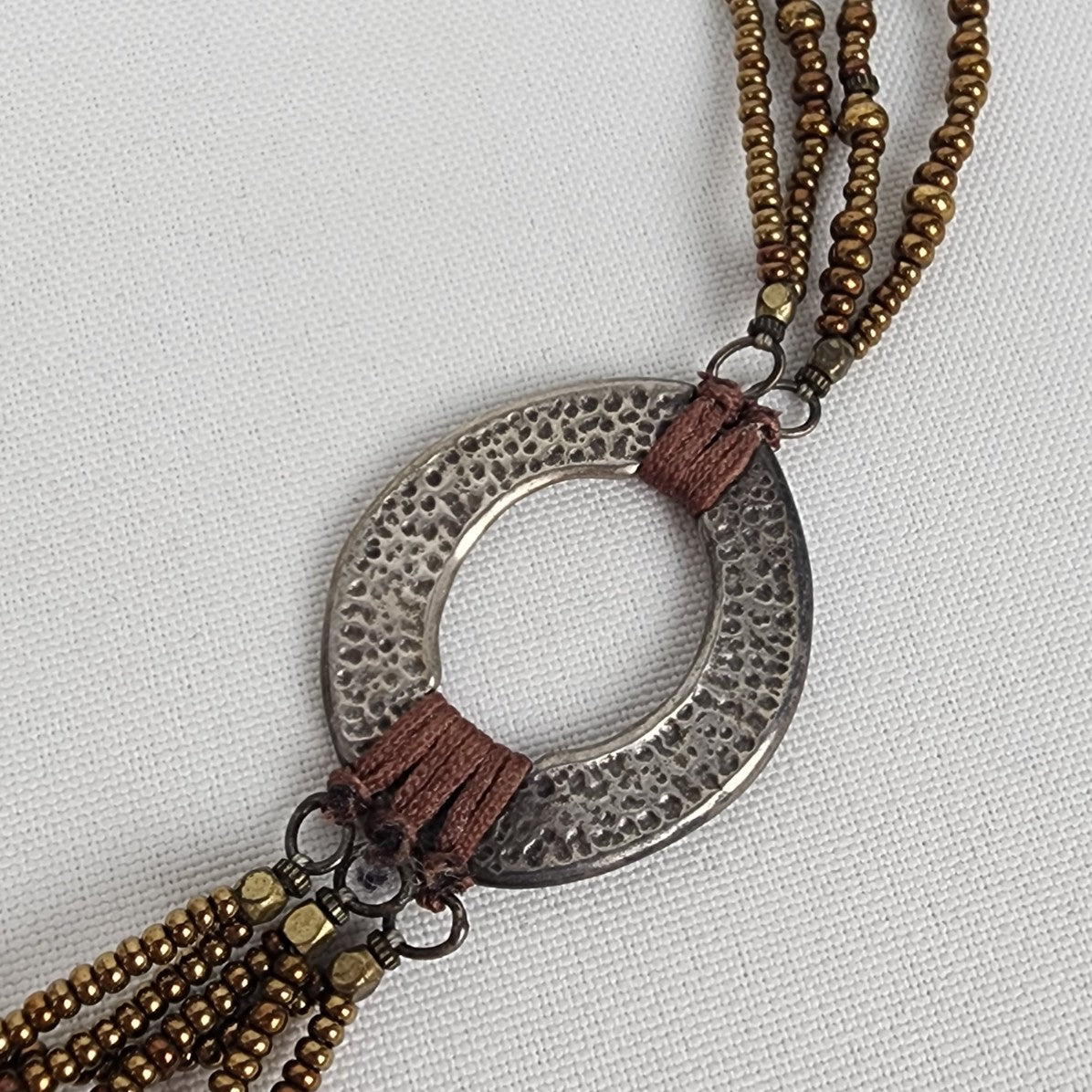 Silpada Metallic Bronze Bead & Sterling Silver Multi Strand Necklace