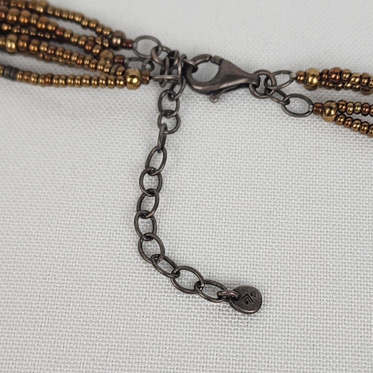 Silpada Metallic Bronze Bead & Sterling Silver Multi Strand Necklace