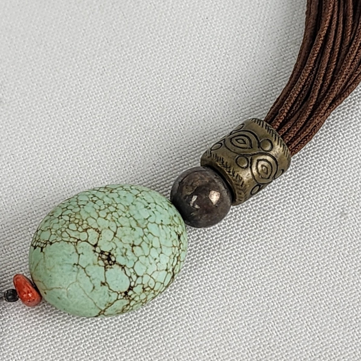 SILPADA Sterling Silver Toggle Multi Strand Tigers Eye Howlite Necklace