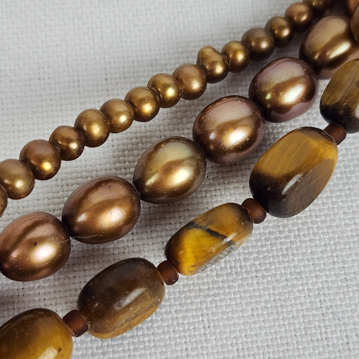 SILPADA Tigers Eye Bronze Pearl Sterling Silver Necklace
